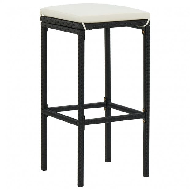 4 Piece Garden Bar Set With Cushions Poly Rattan Black Image 8