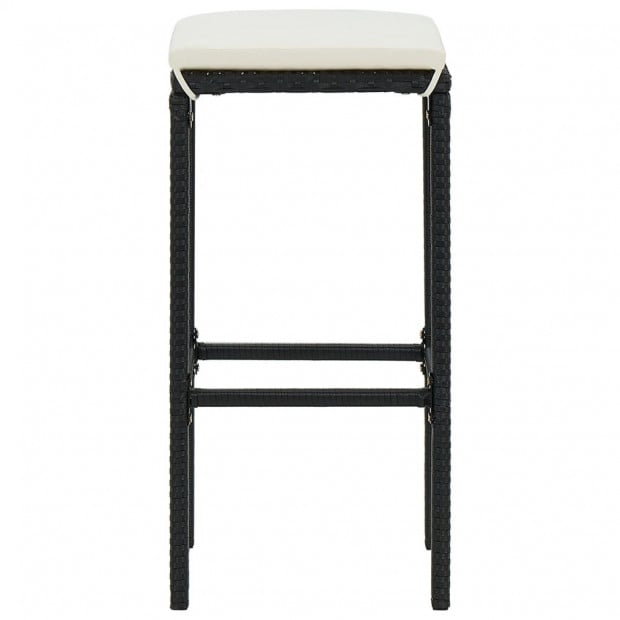 4 Piece Garden Bar Set With Cushions Poly Rattan Black Image 9