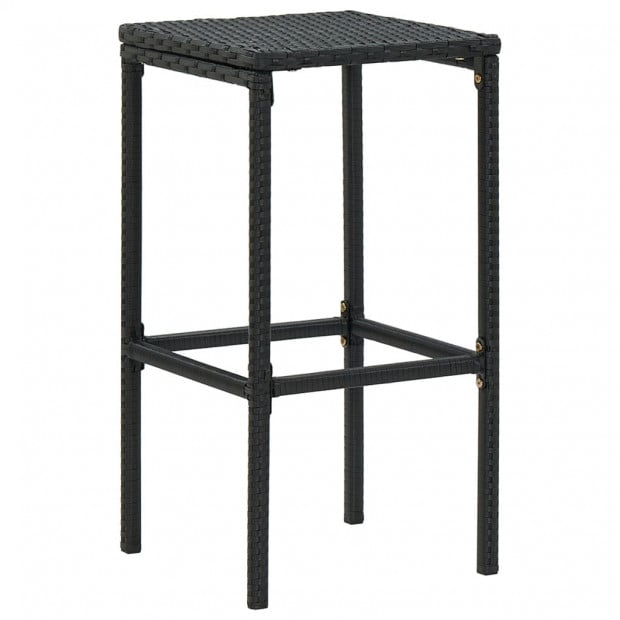 4 Piece Garden Bar Set With Cushions Poly Rattan Black Image 10