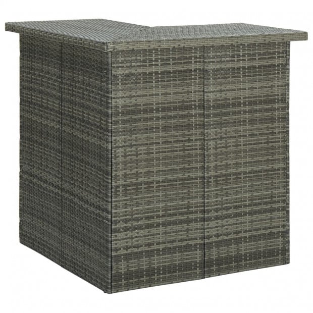 4 Piece Garden Bar Set With Cushions Poly Rattan Grey Image 3