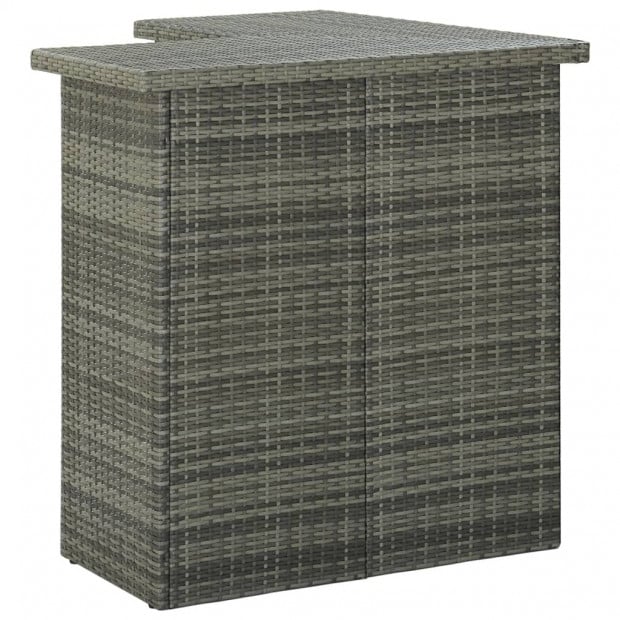 4 Piece Garden Bar Set With Cushions Poly Rattan Grey Image 5