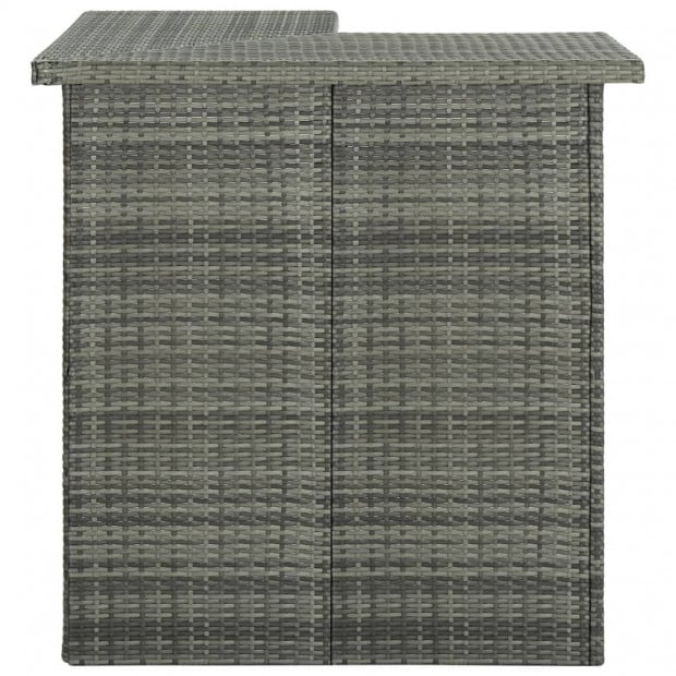 4 Piece Garden Bar Set With Cushions Poly Rattan Grey Image 6