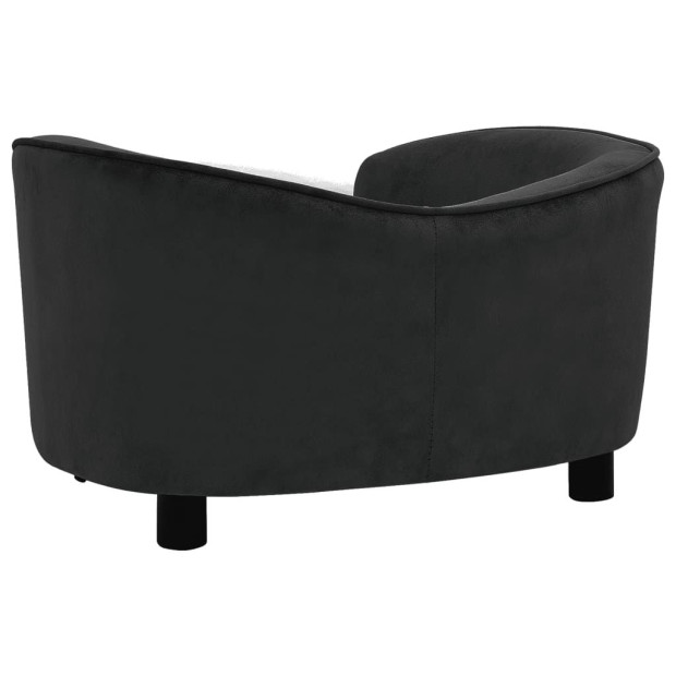Dog Sofa Black 69x49x40 Cm Plush Image 5
