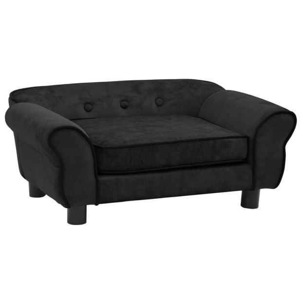 Dog Sofa Black 72x45x30 Cm Plush Image 2