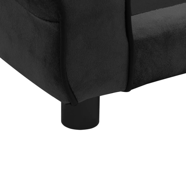 Dog Sofa Black 72x45x30 Cm Plush Image 7