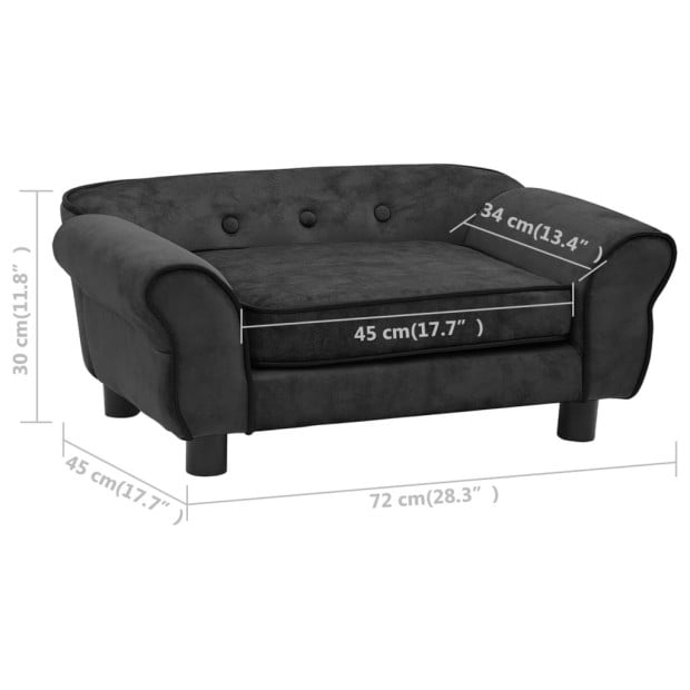 Dog Sofa Dark Grey 72x45x30 Cm Plush Image 10