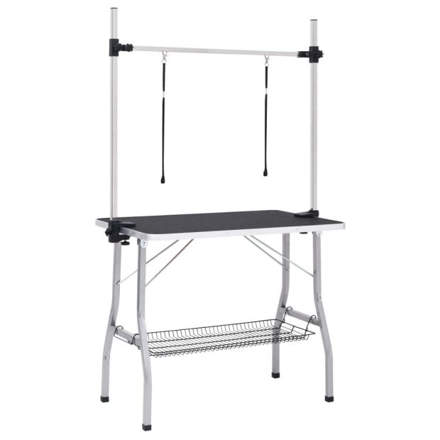 Dog Grooming Adjustable Table With 2 Loops And Basket Image 2