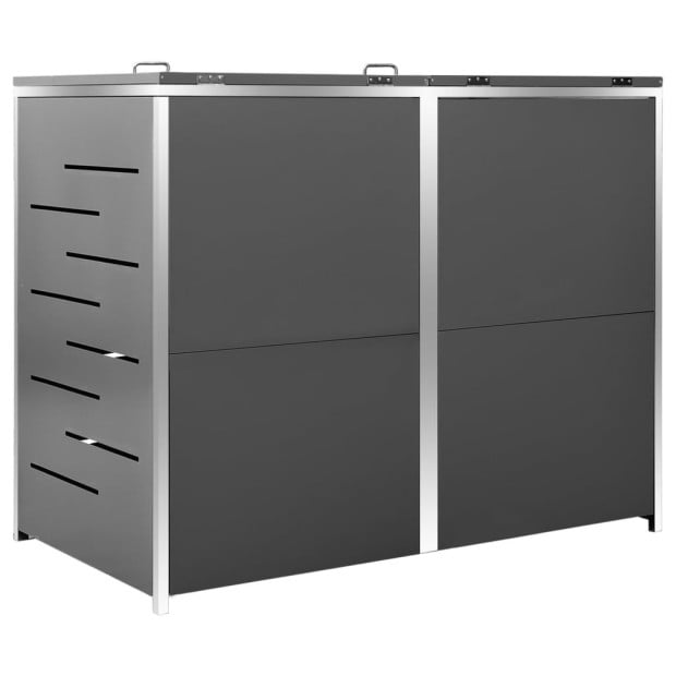 Double Wheelie Bin Shed 138x77.5x115.5 Cm Stainless Steel Image 7