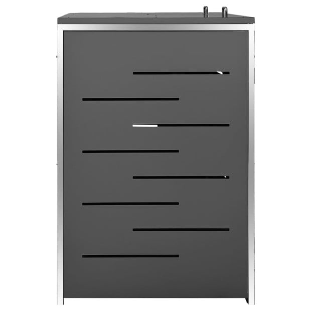 Double Wheelie Bin Shed 138x77.5x115.5 Cm Stainless Steel Image 8