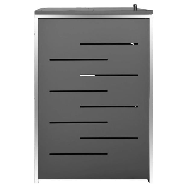 Quadruple Wheelie Bin Shed 276.5x77.5x115.5 Cm Stainless Steel Anthracite Image 9