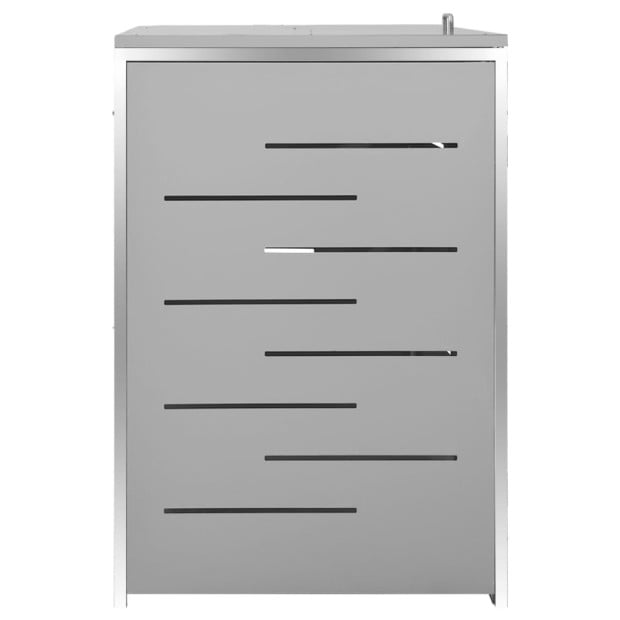 Triple Wheelie Bin Shed 207x77.5x115 Cm Stainless Steel Grey Image 9