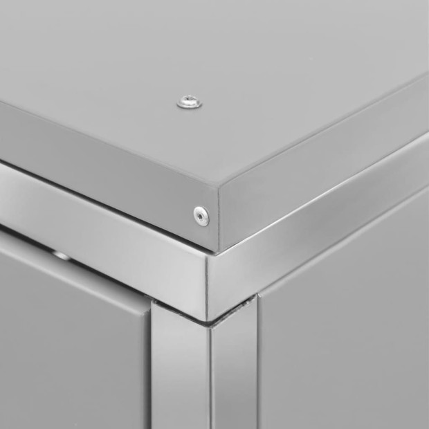 Quadruple Wheelie Bin Shed 276.5x77.5x115.5 Cm Stainless Steel Grey Image 5