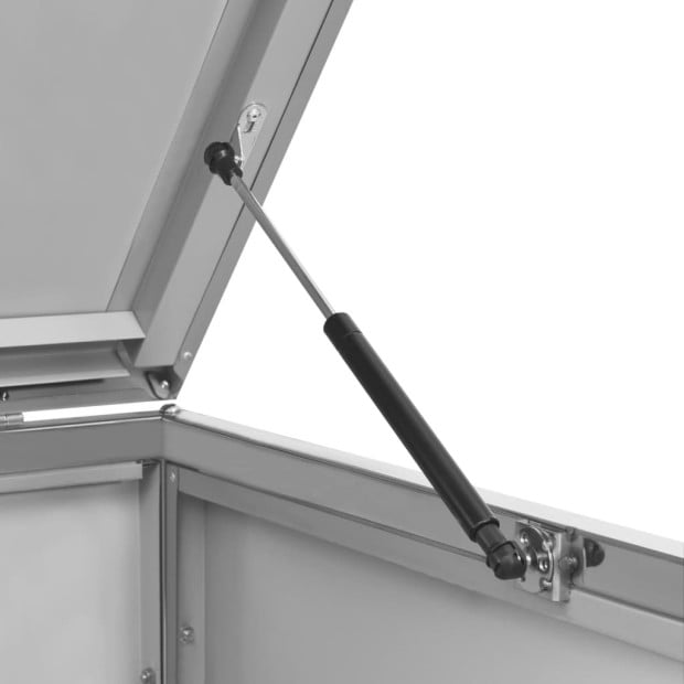 Quadruple Wheelie Bin Shed 276.5x77.5x115.5 Cm Stainless Steel Grey Image 11