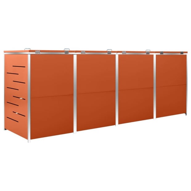 Quadruple Wheelie Bin Shed 276.5x77.5x115.5 Cm Stainless Steel Image 10