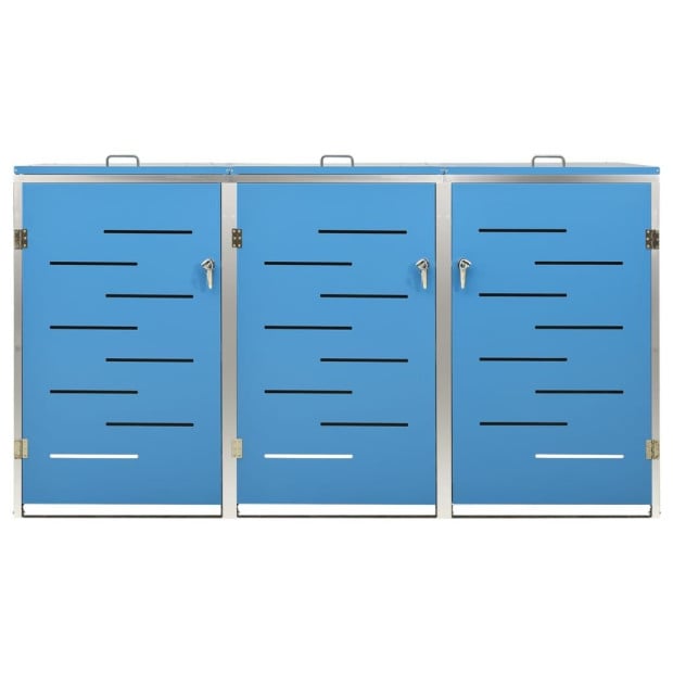 Triple Wheelie Bin Shed 207x77.5x115 Cm Stainless Steel Image 8