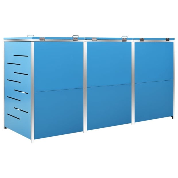 Triple Wheelie Bin Shed 207x77.5x115 Cm Stainless Steel Image 10