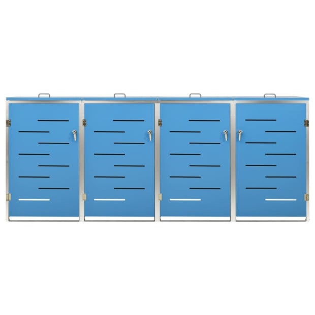 Quadruple Wheelie Bin Shed 276.5x77.5x115.5 Cm Stainless Steel Image 8