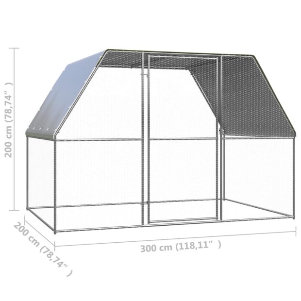 Outdoor Chicken Cage 3m x 2m x 2m Galvanised Steel Image 4