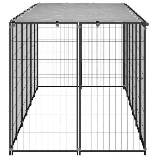 Dog Kennel Black 330x110x110 Cm Steel Image 3