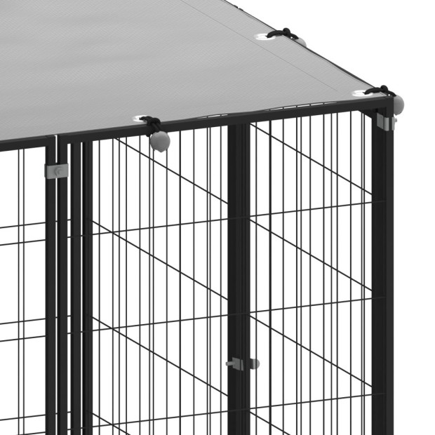 Dog Kennel Black 330x110x110 Cm Steel Image 5