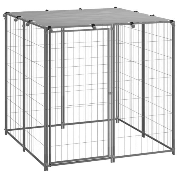 Dog Kennel Silver 110x110x110 Cm Steel