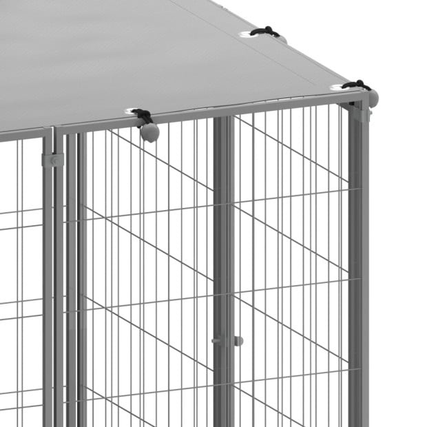 Dog Kennel Silver 330x110x110 Cm Steel Image 5