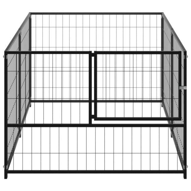 Dog Kennel Black 200x100x70 Cm Steel Image 3