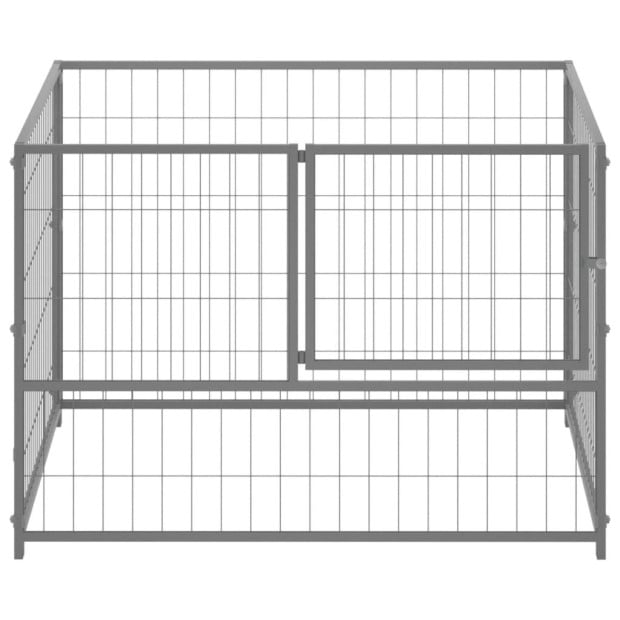 Dog Kennel Silver 100x100x70 Cm Steel Image 2