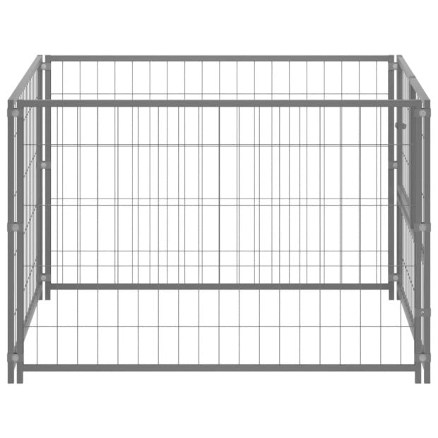 Dog Kennel Silver 100x100x70 Cm Steel Image 3