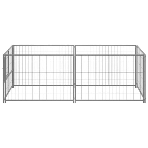 Dog Kennel Silver 200x100x70 Cm Steel Image 2