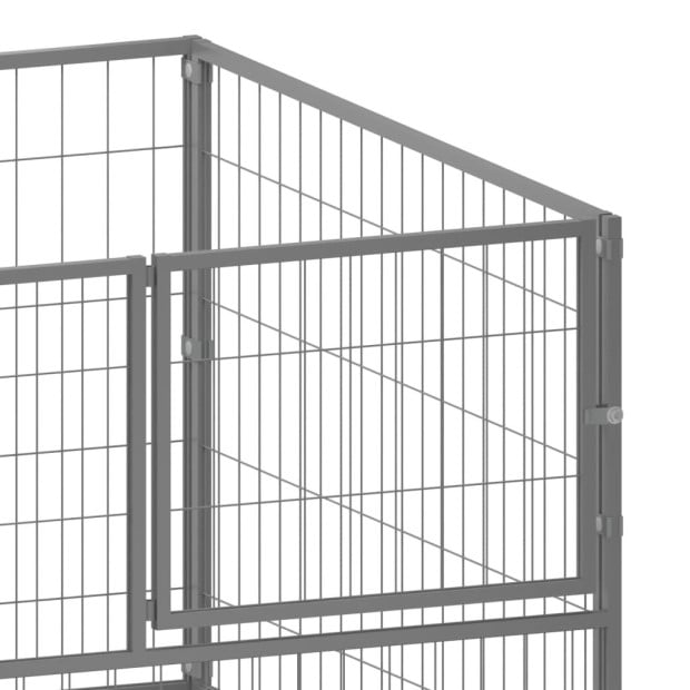 Dog Kennel Silver 200x100x70 Cm Steel Image 4