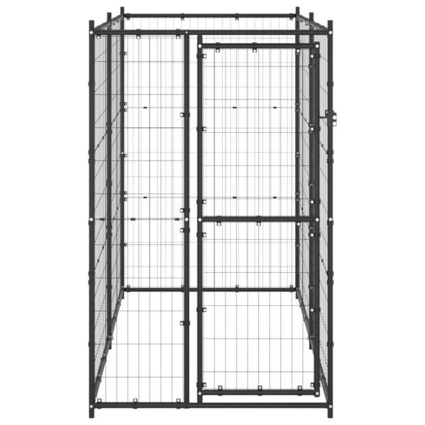 Outdoor Dog Kennel Steel 110x220x180 Cm Image 2