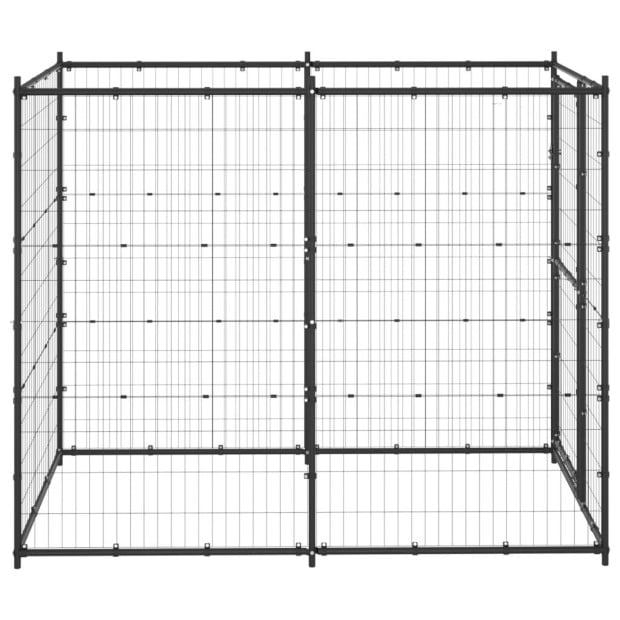 Outdoor Dog Kennel Steel 110x220x180 Cm Image 3