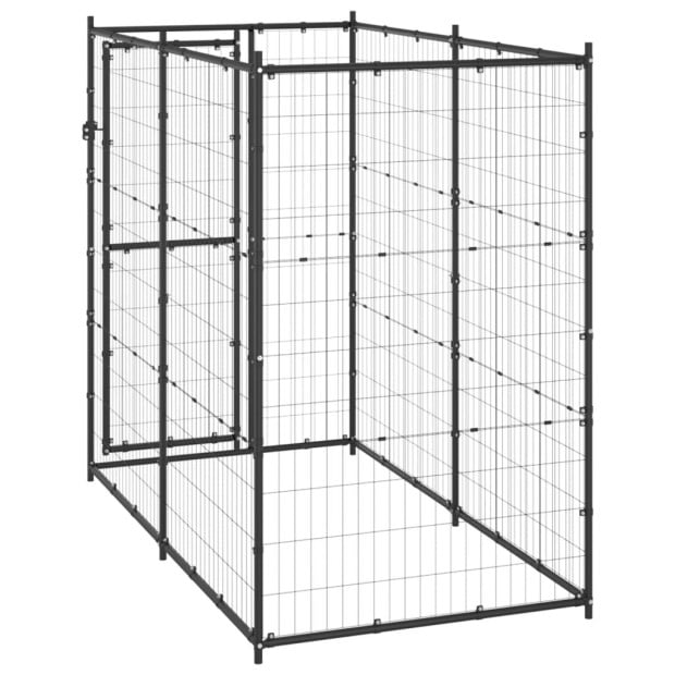 Outdoor Dog Kennel Steel 110x220x180 Cm Image 4