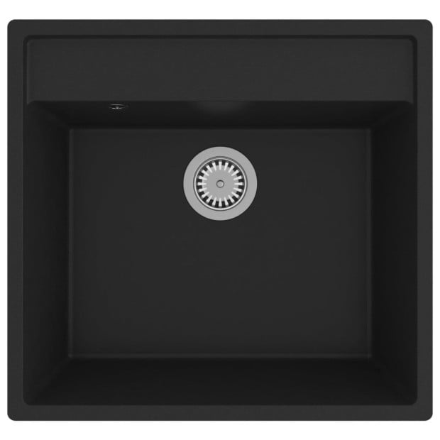 Kitchen Sink With Overflow Hole Black Granite 530 x 500 x 203 mm Image 2