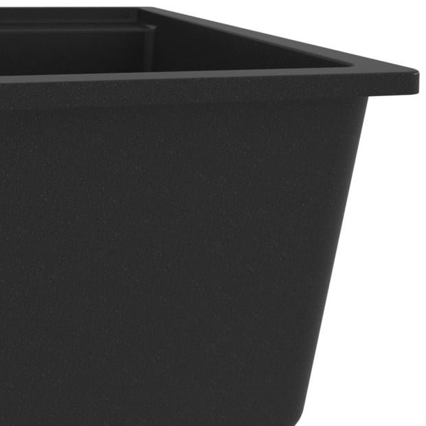 Kitchen Sink With Overflow Hole Black Granite 530 x 500 x 203 mm Image 6