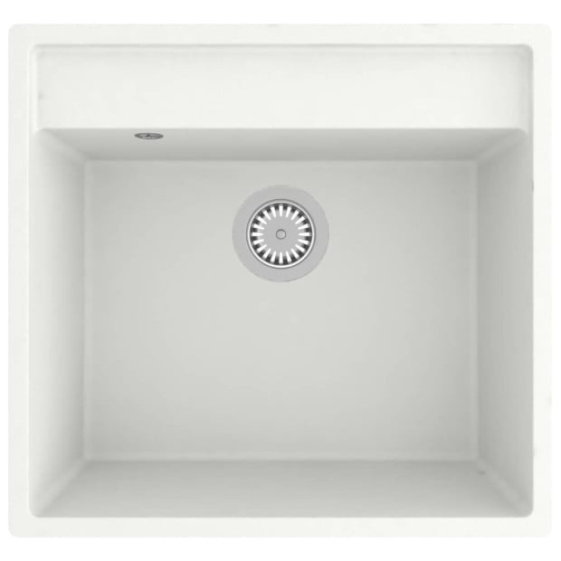 Kitchen Sink With Overflow Hole White Granite Image 2