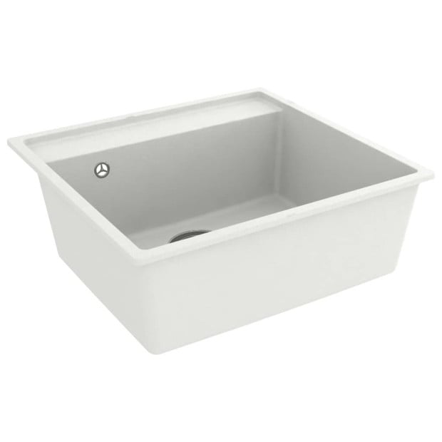 Kitchen Sink With Overflow Hole White Granite Image 4