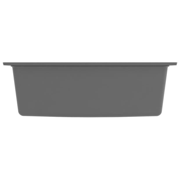 Kitchen Sink With Overflow Hole Grey Granite Image 5