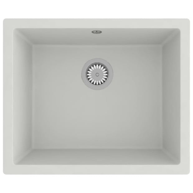 Kitchen Sink With Overflow Hole White Granite Image 2
