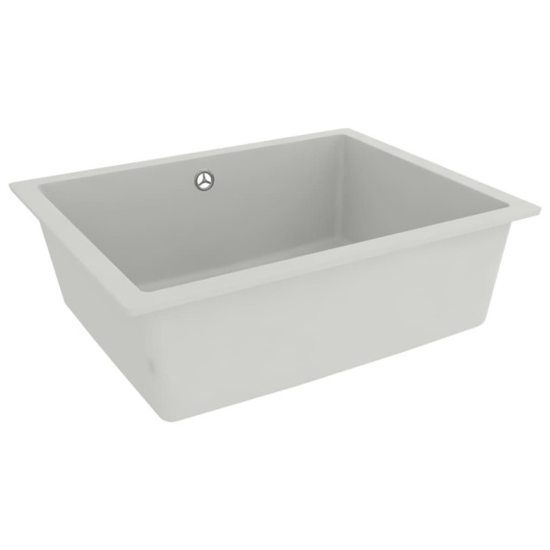Kitchen Sink With Overflow Hole White Granite Image 4