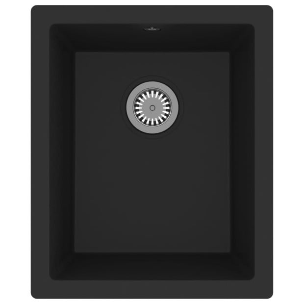 Kitchen Sink With Overflow Hole Black Granite 380 x 460 x 194 mm Image 2