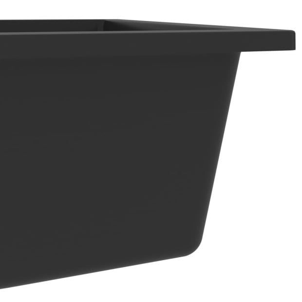 Kitchen Sink With Overflow Hole Black Granite 380 x 460 x 194 mm Image 6