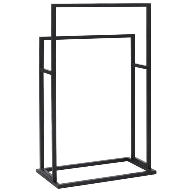Freestanding Towel Rack Black 48 x 24 x 78.5cm Iron Image 5