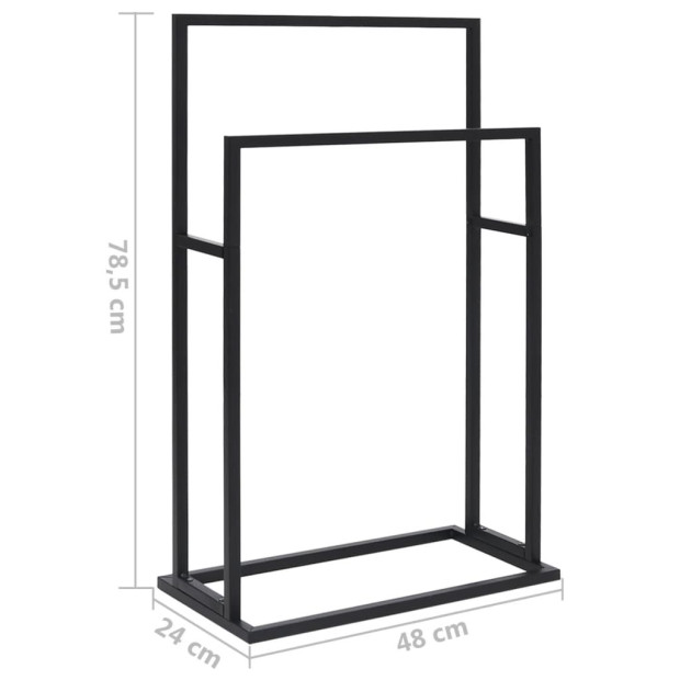 Freestanding Towel Rack Black 48 x 24 x 78.5cm Iron Image 7