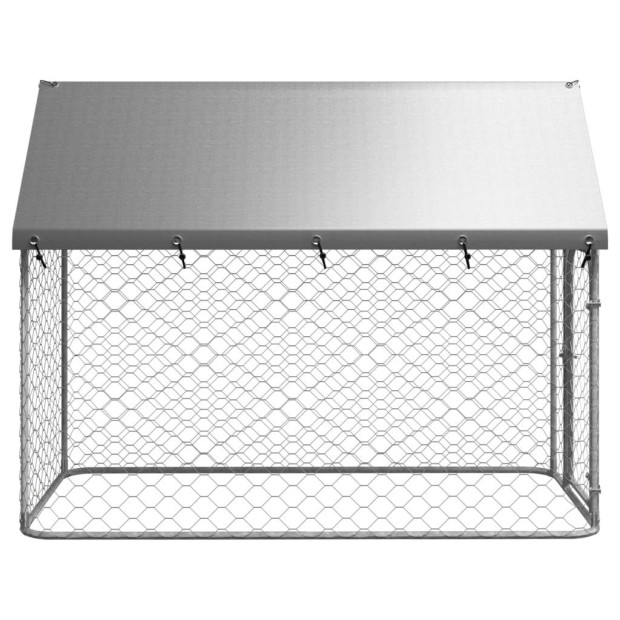 Outdoor Dog Kennel With Roof 200x100x150 Cm Image 3