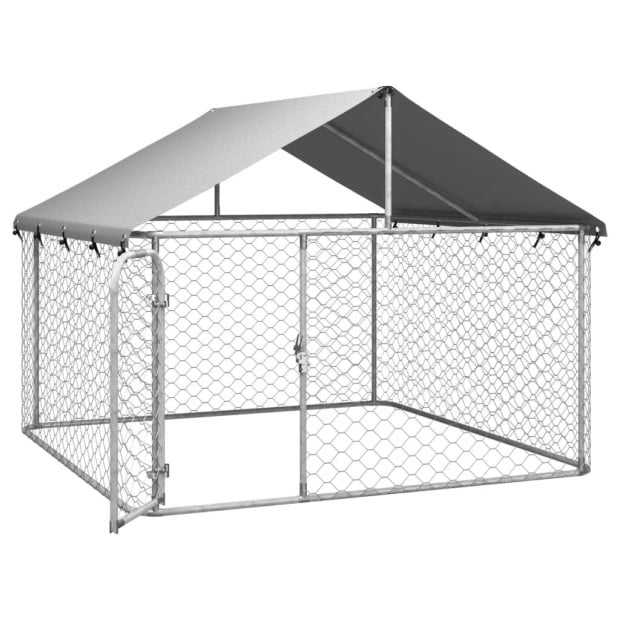 Outdoor Dog Kennel With Roof 200x200x150cm Image 4