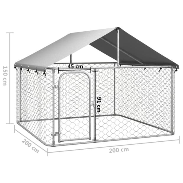 Outdoor Dog Kennel With Roof 200x200x150cm Image 5