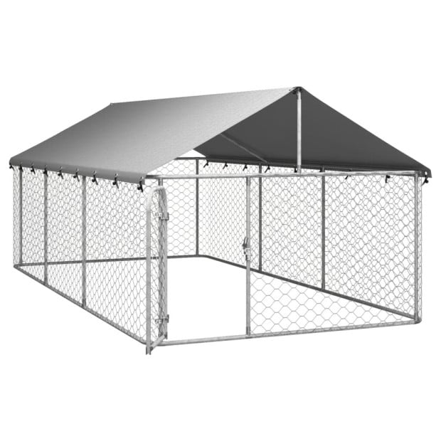Outdoor Dog Kennel With Roof 400x200x150cm Image 4