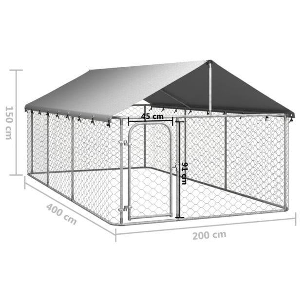 Outdoor Dog Kennel With Roof 400x200x150cm Image 5